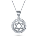 שרשרת כסף 925  תליון מגן דוד משובץ