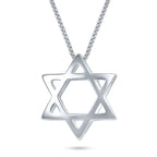 שרשרת כסף 925  תליון מגן דוד תלת מימד