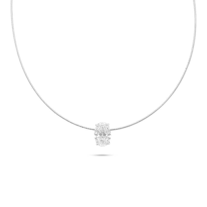 שרשרת Crystal Oval – תליון אובל נוצץ לאישה