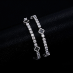 צמיד טניס תלתן - זהב לבן