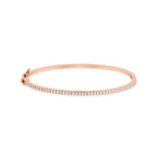 צמיד קשיח כסף 925 רוז גולד עם זרקונים – Elegant Spark Bangle