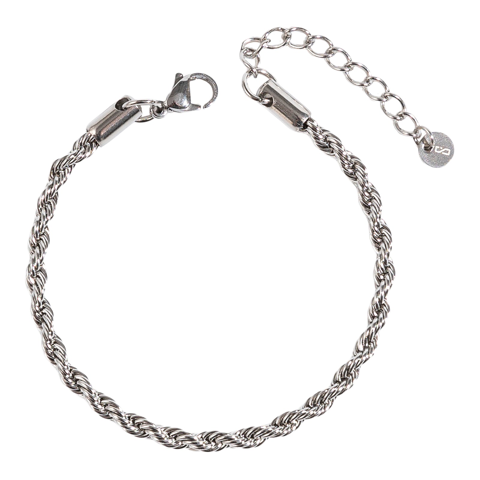 צמיד חבל כסוף קלאסי – Rope Style Bracelet