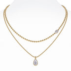 שרשרת כסף 925 בגוון זהב בשיבוץ מוייסנייט
