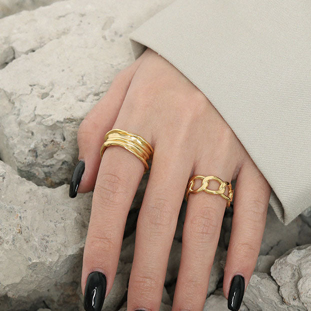 טבעת כסף 925 – טקסטורת קמטים