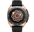 שעון גברים יוקרתי Rose Gold – Black Geometric