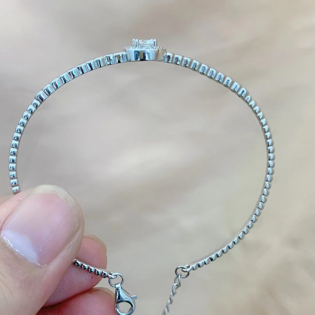 צמיד טניס מויסנייט עדין – כסף 925