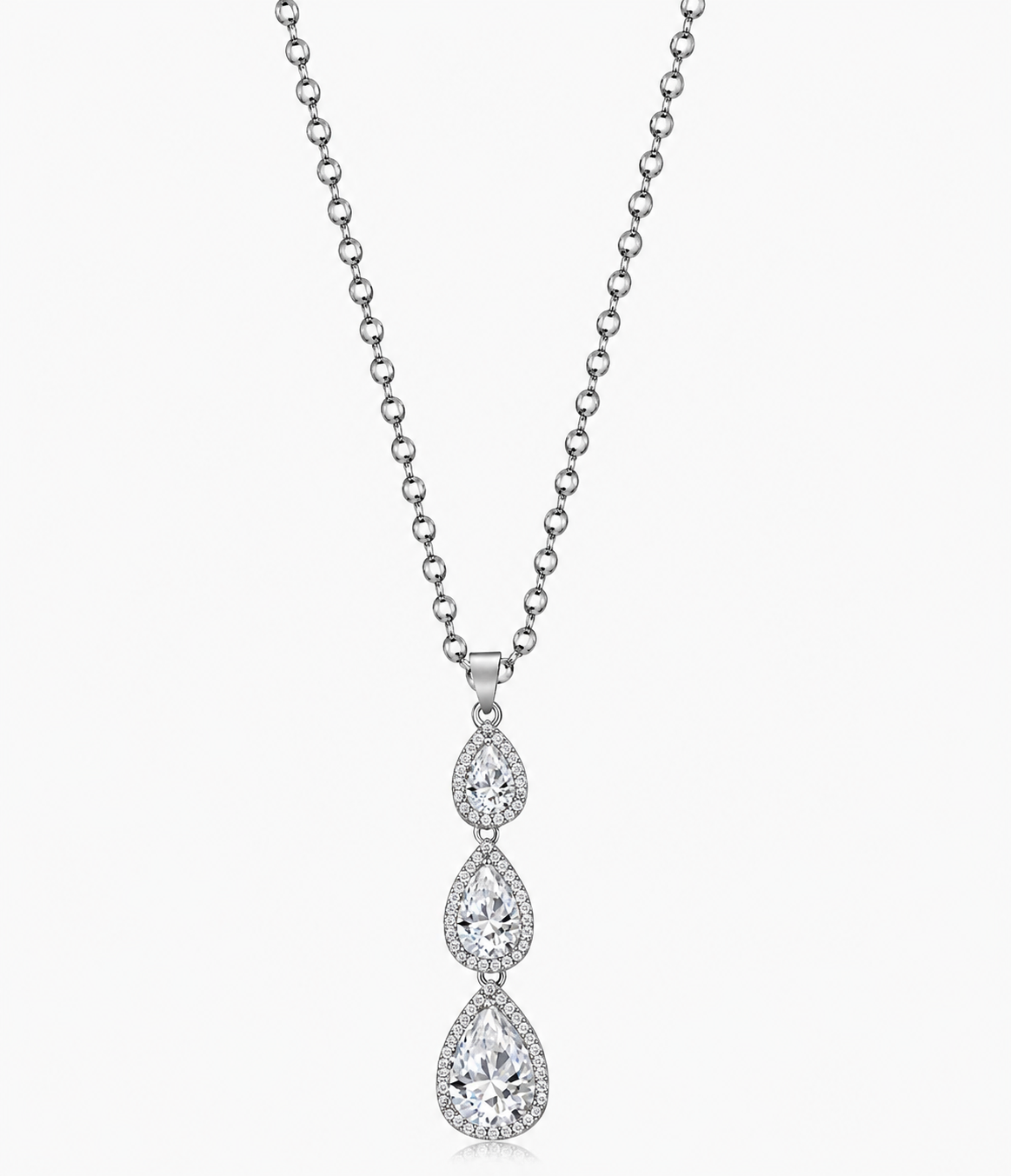 שרשרת טיפות מוסנייט – כסף 925