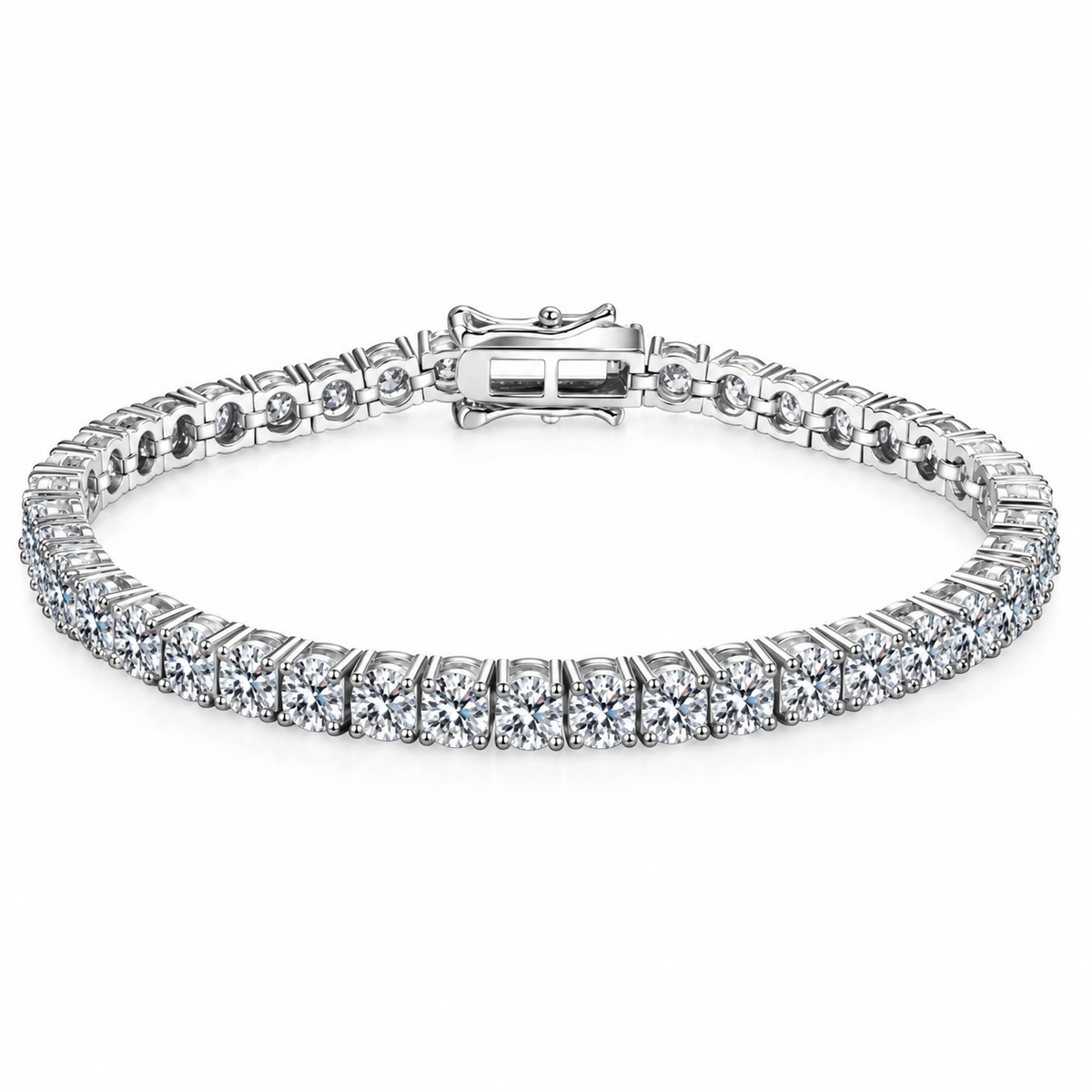 צמיד טניס Moissanite יוקרתי 15 קראט – כסף 925