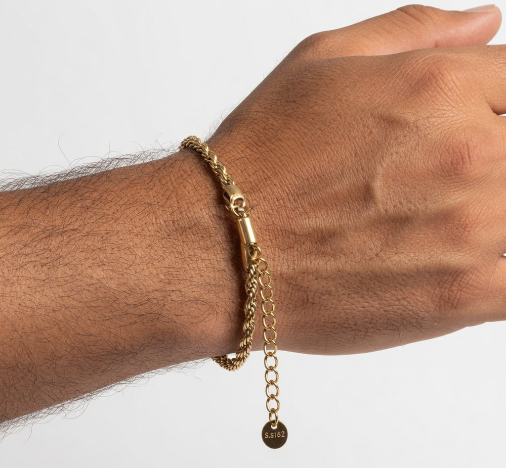 צמיד חבל מוזהב לגבר – Golden Rope Bracelet