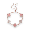 Pink Flower 925 Sterling Silver Bracelet – Rose Gold