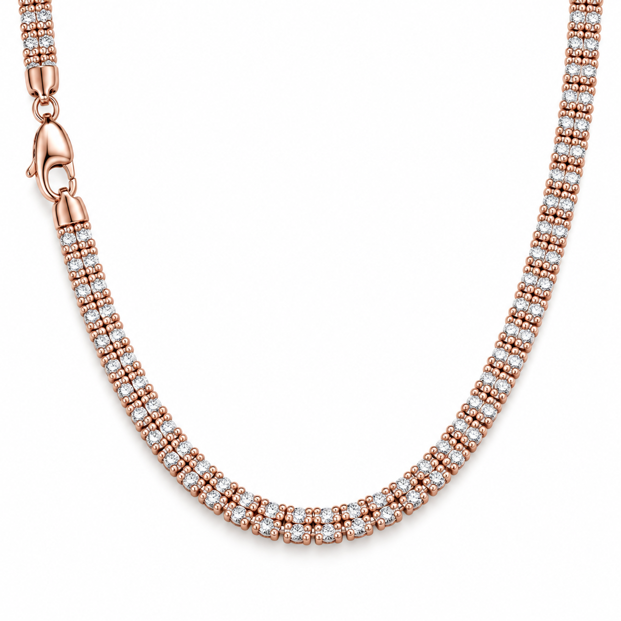 שרשרת Moon Chain יוקרתית מכסף 925 – ציפוי רוז גולד 18K