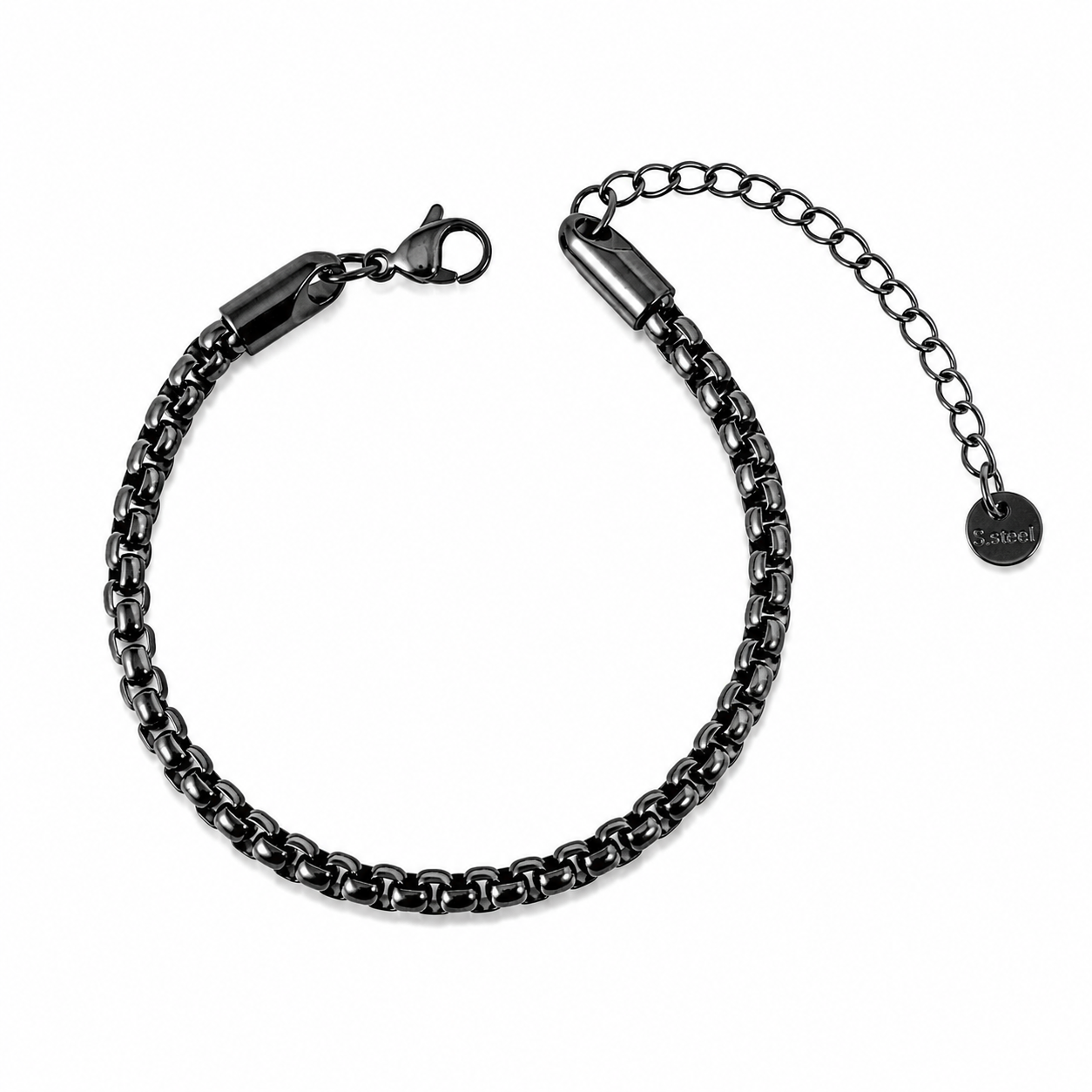 צמיד חוליות שחור לגבר – Black Link Bracelet