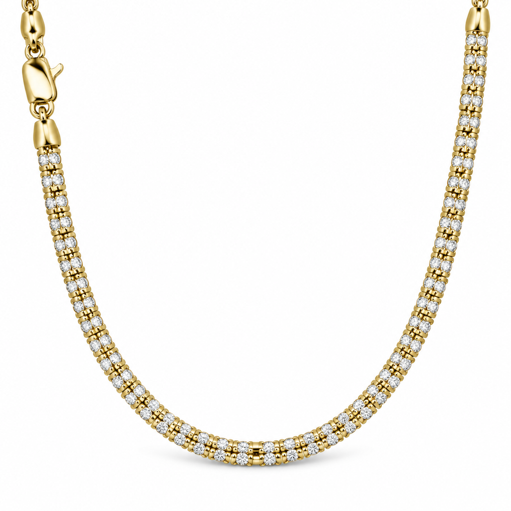 שרשרת Moon Chain יוקרתית מכסף 925 – ציפוי רוז גולד 18K