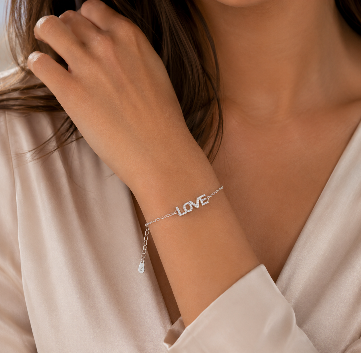 צמיד LOVE נוצץ – כסף 925 סטרלינג
