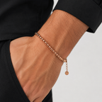 צמיד חוליות רוז גולד לגבר – Rose Gold Link Bracelet