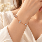צמיד פרחי מויסנייט 2.4 קראט מכסף 925